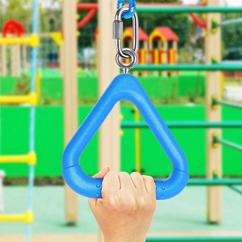 Dolibest 4Pcs Trapeze Swing Bar Rings with Carabiners for Ninja Swing Set Accessories, Monkey Ring Toys for Kids