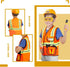 Construction Worker Costume for Boys, Toddler Builder Career Outfit for Pretend Role Play, Ages 3-7