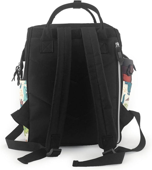 QSMJKLD Backpack Mommy Daypack Cute dinosaur Diaper Bag with Changing Pad, Pacifier Holder - Multifunction Travel Nappy