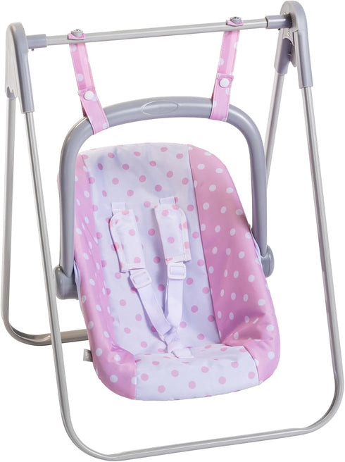 JC Toys - for Keeps Playtime 2 in 1 Baby Doll Swing and Portable Carrier for Dolls up to 18"