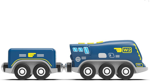 Z MAYABBO Battery Operated Locomotive Trains for Wooden Tracks, Powerful Engine Toy Train Vehicle for Railway Track