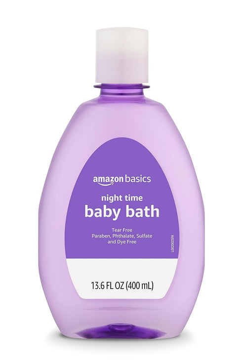 Amazon Basics Tear-Free Night-Time Baby Bath, Soothing, Lightly Scented, 13.6 Fl Oz,
