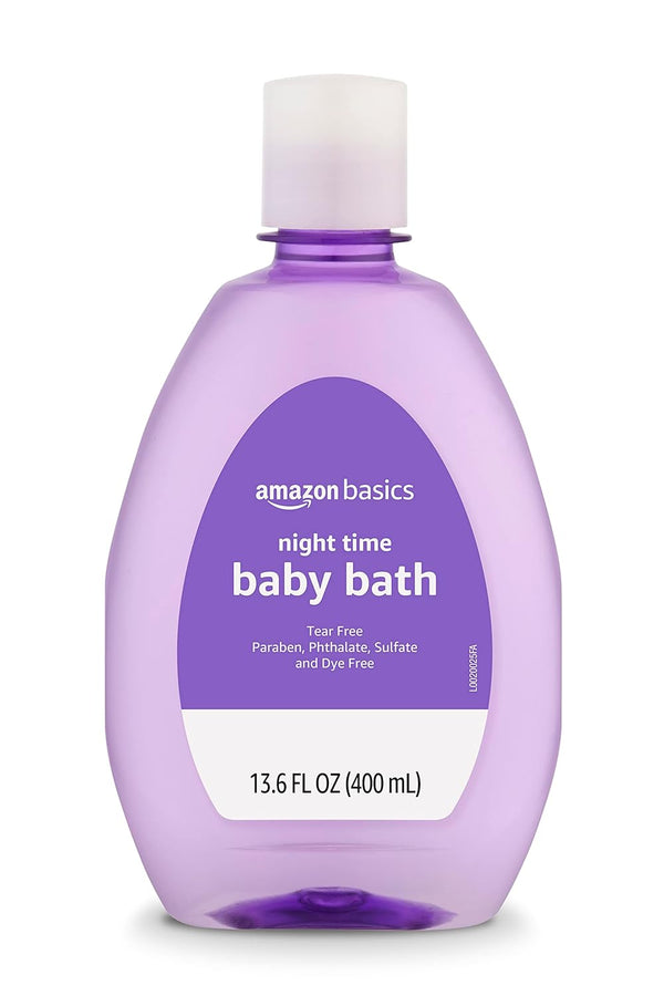 Amazon Basics Tear-Free Night-Time Baby Bath, Soothing, Lightly Scented, 13.6 Fl Oz,