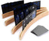 OwnMy Set of 4 Wooden Card Holders for Playing Cards, 13" Curved Wood Organizer for Kids, Adults, and Seniors