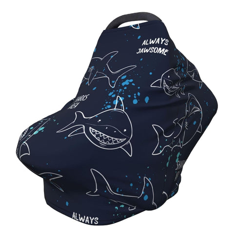 Schgap Sharks Baby Car Seat Covers Canopy, Nursing Cover Breastfeeding Baby Carrier Cover