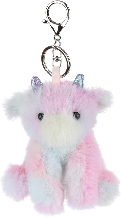 Apricot Lamb Cute Plush Dragon Dinosaur Stuffed Animal Keychain for Kids Bag, Purse, Backpack, Handbag (5 Inches)
