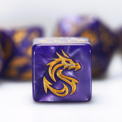 7-Die RPG Polyhedral Dice Set for Dungeon and Dragons D&D MTG, D20 D12 D10 D8 D6 D4 D% (Purple)