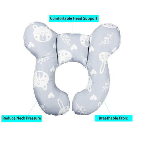Baby Car Seat Head Support Pillow -Baby Travel Pillow Toddler Infant Head and Neck Support for Car Seat,Pushchair -Bear