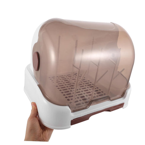 Countertops Baby Bottle Drying Rack with Dustproof Cover Compact Space-Saving Design for Kitchen Bottle Drainer