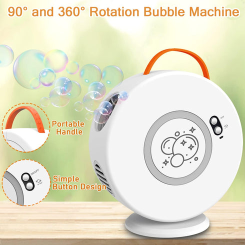 Bubble Machine Automatic Bubble Blower, Rechargeable Portable Electric Bubble Maker for Outdoor Birthday Party