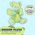 WISHPETS Plush Green 12" ConfettiSoft Dragon Soft Stuffed Animal