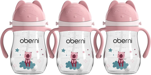 Oberni Toddler Sippy Cup, Tritan Baby Water Bottle With Non-Spill Valve Spout,