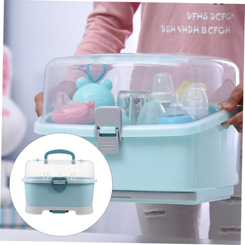 Bottle Storage Box with Draining Drying Rack Portable Milk Bottle Case Organizer for Supplies Lightweight and Wear