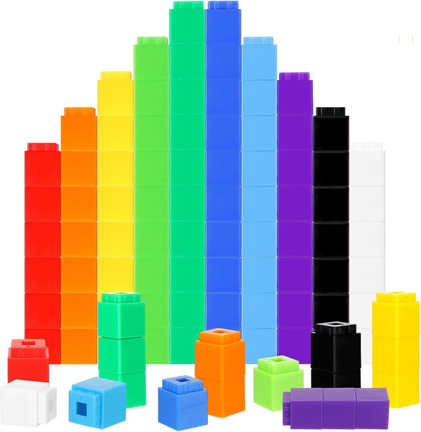 Jenaai 1000 Pieces Linking Cubes Counting Blocks, Colorful Math Manipulatives for Preschool Activities Boys Girls