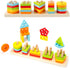 WOOD CITY Wooden Sorting & Stacking Toy, Montessori Shape Sorter for Toddlers, Early Educational Block Puzzles for Kids