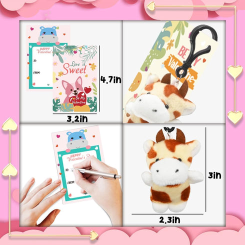 24PCS Mini Stuffed Animals Plush Toys Set, Keychain for Kids Easter Eggs Filler, Classroom Prize