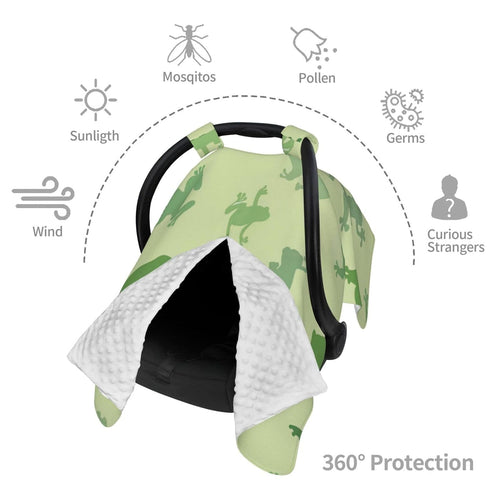 Hcpwzrf Green Silhouettes Frogs Baby Car Seat Cover & Nursing Cover - Breathable Stretch Multi-Use Cover