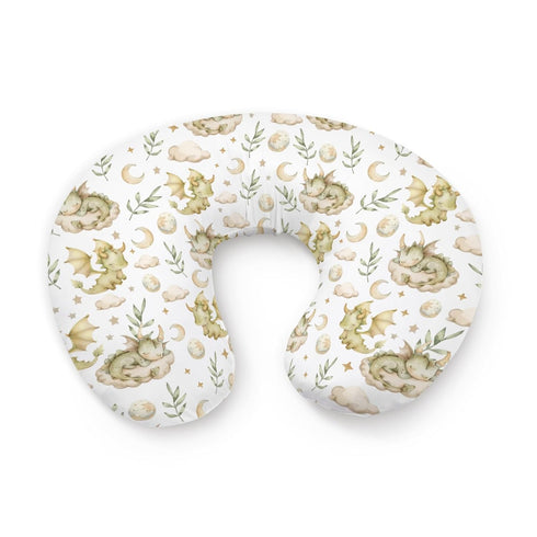 KuphiL10C Watercolor Dragon Cloud Moon Stars Leaves Pattern Nursing Pillow Cover, Unisex Removable