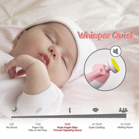 Trimmer Baby Nail File with Light Safe Electric Nail Clippers Kit for Newborn Infant Toddler Kids (Pink)