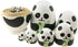 Cute Animal Theme Black and White Panda Egg Shape Wooden Nesting Dolls Set - 10 Pieces for Kids Toy