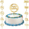 10-Pack Happy Birthday Cake Toppers, Gold Acrylic Cake Supplies, 4inchx6inch