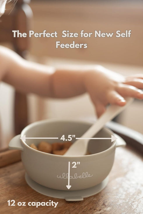Silicone Baby Bowls with Lids | Toddler Food Storage Bowls Set (Beige) by Ullabelle