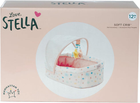 Stella's Dreamy Baby Doll Crib with Canopy & Mobile - Soft Fabric Design
