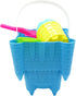 4E's Novelty Beach Toys for Kids with Bag, 17 Pcs Set Castle Beach Bucket with Shovels & Molds for Ages 3-10