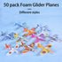 50 Pcs Foam Gliders Planes Toys - Paper Airplane Party Favors, Outdoor Flying Toys, Bulk for Classroom Prizes