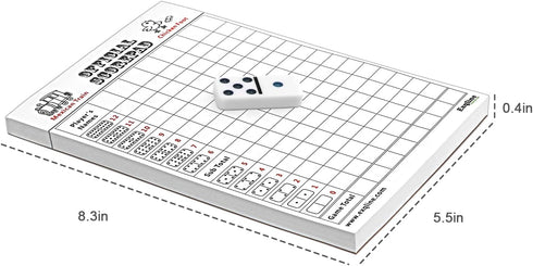 6.5" 70-Sheets 8 Set Exqline Mexican Train Dominoes Accessories - with Pine Mexican Train Hub, Mexican Train Score Pads