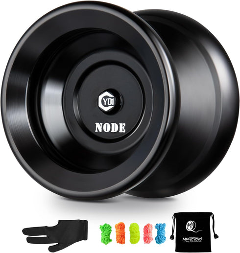 MAGICYOYO Professional Unresponsive Yoyo Y01 Node, Metal Aluminum Yo Yo for Advanced Players, Black