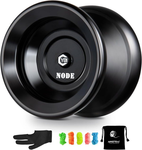 MAGICYOYO Professional Unresponsive Yoyo Y01 Node, Metal Aluminum Yo Yo for Advanced Players, Black