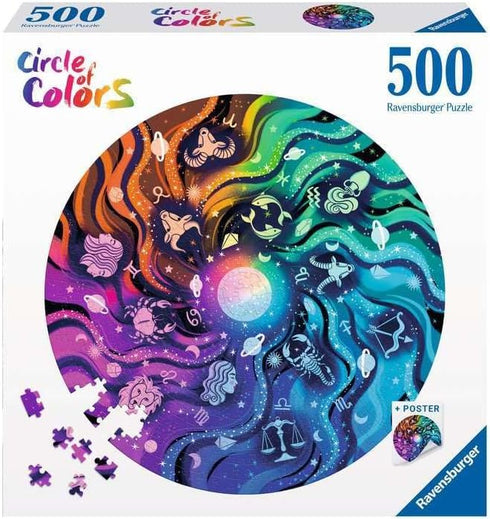 Ravensburger Circle of Colors: Astrology 500 Piece Jigsaw Puzzle - Handcrafted Tooling, Made in Germany
