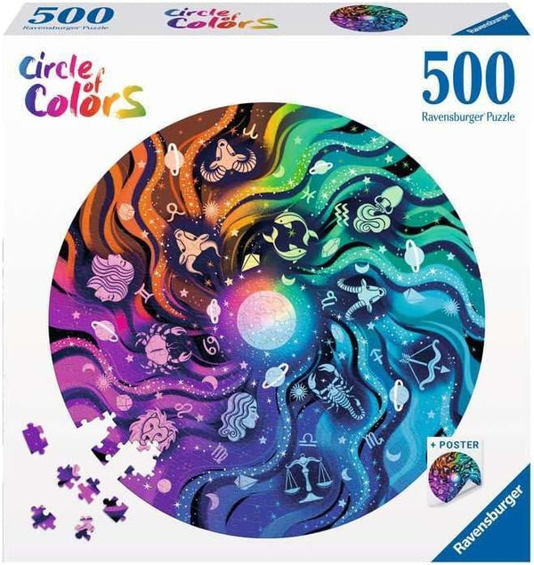 Ravensburger Circle of Colors: Astrology 500 Piece Jigsaw Puzzle - Handcrafted Tooling, Made in Germany