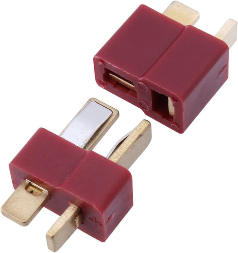 Hobbypark 10 Pairs T-Plug Connectors Male & Female, Deans Style with Shrink Tubing for RC LiPo Battery