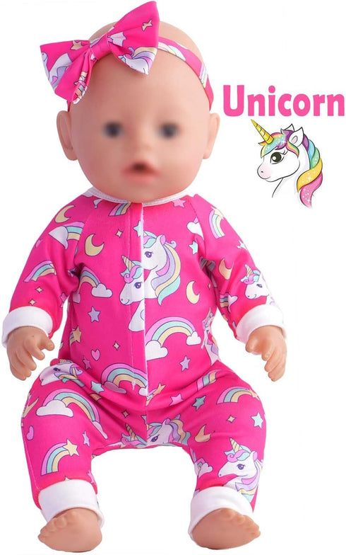 5 Sets Baby Doll Accessories, 10 PCs Baby Doll Clothes and Headbands for 15 Inch to 18 Inch Dolls