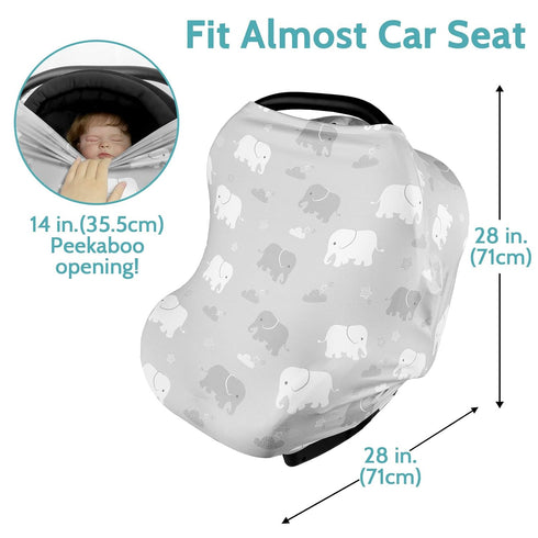 Nursing Cover Breastfeeding, Multi-use Baby Car Seat Covers Boys, Infant Stroller Cover, Stretchy Carseat Canopy, Soft