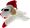 Multipet Lamb Chop Dog Plush Toy with Santa Hat - Squeaky Toy for All Dogs, Extra Soft Plush (10.5”, Cream)
