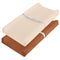 Pro Goleem Muslin Changing Pad Cover for Boys & Girls - Soft Breathable Fitted Cotton Sheets, 2 Pack (Brown & Beige)