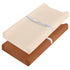 Pro Goleem Muslin Changing Pad Cover for Boys & Girls - Soft Breathable Fitted Cotton Sheets, 2 Pack (Brown & Beige)