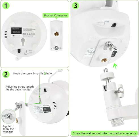 Baby Camera Wall Mount Compatible with Babysense V43/HDS2/V24R, Adjustable Baby Monitor Holder for Easy Installation