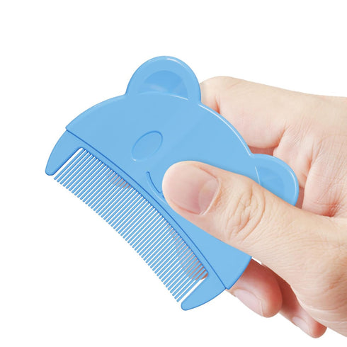 Uitndvyte Newborn Caps Comb Head Comb Bear Shape Comb Travel Hair Comb For Baby Toddler Bath Head Massage, blue