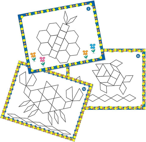 Learning Resources Pattern Block Design Cards - Color Recognition STEM Toy for Ages 4+