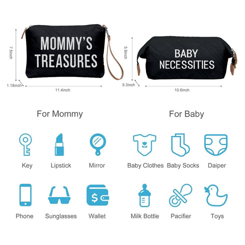 Mommy 2 printe Diaper Bag Tote with Organizers, Large Moms Bag for Hospital & Travel Baby Diaper for Baby Care (Quilted