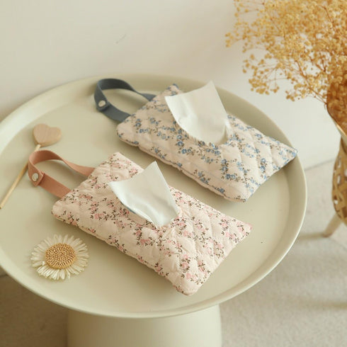 Floral Quilted Baby Wipe Holder - Portable Wet Wipes Pouch for Stroller and Car