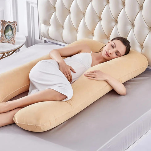 LWODANU Inflatable Pregnancy Pillow U Shape Sleeping Support Pillow for Pregnant Bump Pillow Full Body Side Sleeper