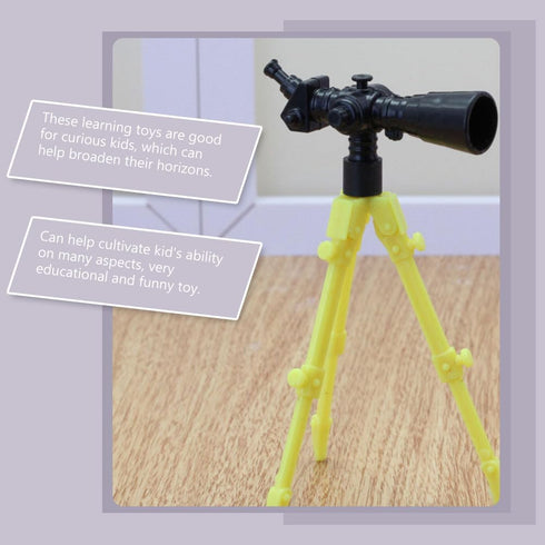 NUOBESTY 12Pcs Miniature Telescopes with Tripod, Dollhouse Mini Telescope Model Toys for Educational Decor (Random