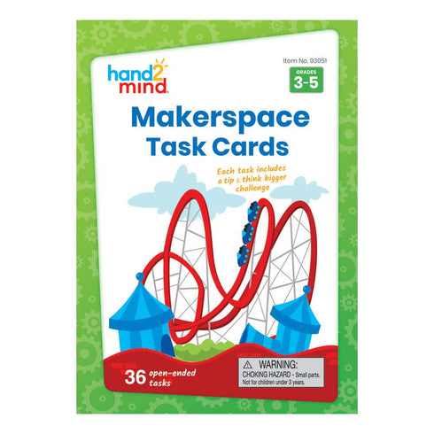 hand2mind Makerspace Task Cards, STEM Learning Cards for Kids Grade 3-5, 36 Activities
