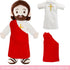 14.2" Jesus Plush Doll Jesus Plushie Stuffed Toy Christian Stuff Religious for Kids Christening Easter (Red)