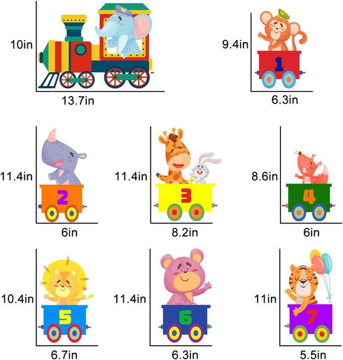 Cute Animal Train Wall Decals for Kids' Rooms - Perfect for Nurseries and Playrooms